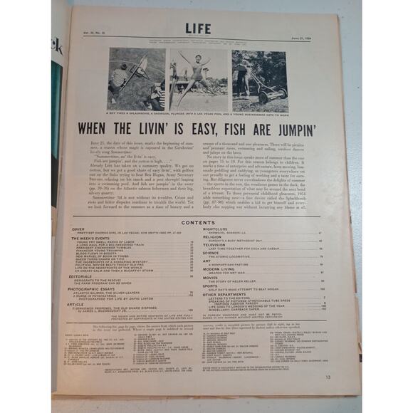 Vintage Life Magazine June 21 1954 Prettiest Chorus Girl In Las Vegas - Picture 7 of 11